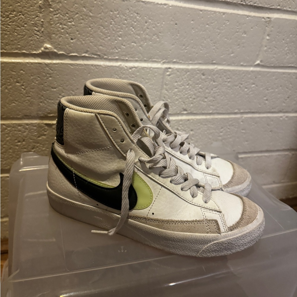 Nike Women’s White Black Lime Green High-Top Sneakers